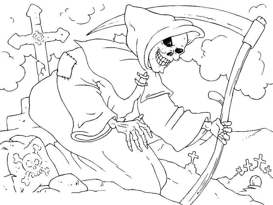 Dewa Kematian Hebat memegang Sabit