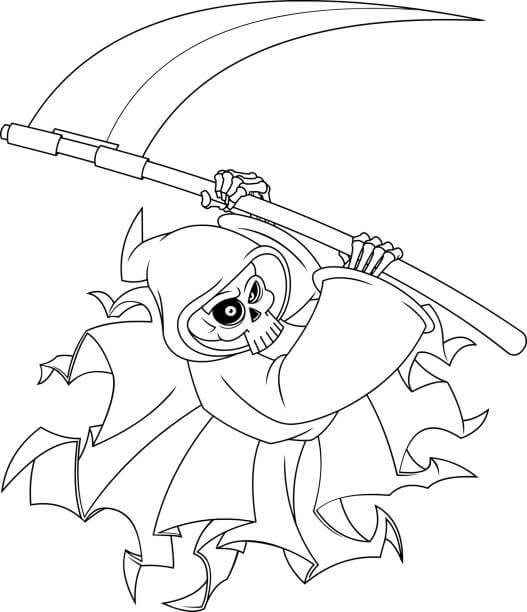 Dewa Kematian memegang Serangan Sabit