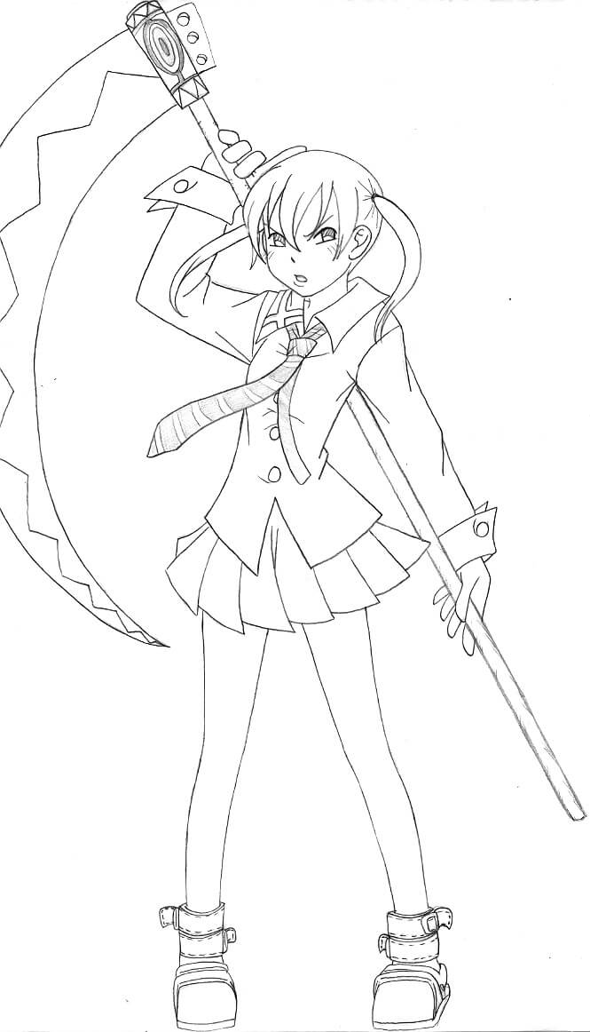 Gadis Anime memegang Sabit