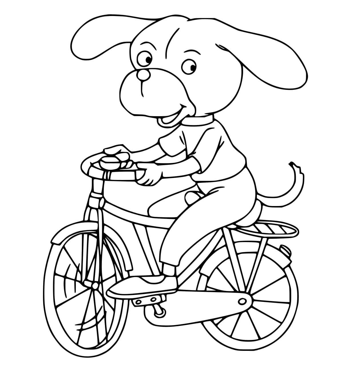 Anak Anjing Mengendarai Sepeda