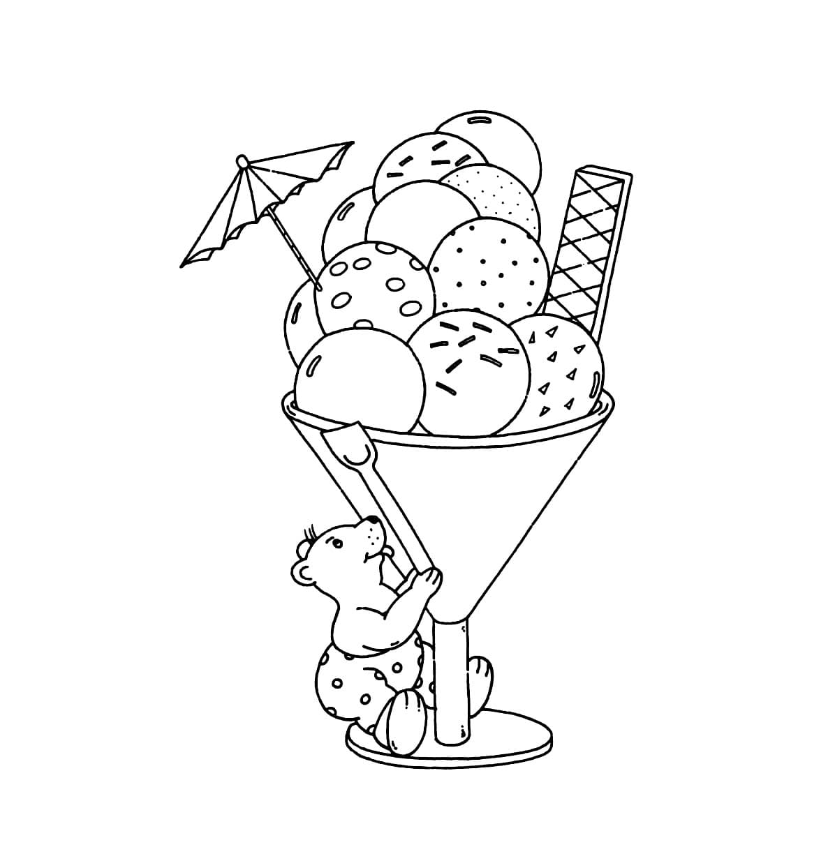 Beruang dengan es krim