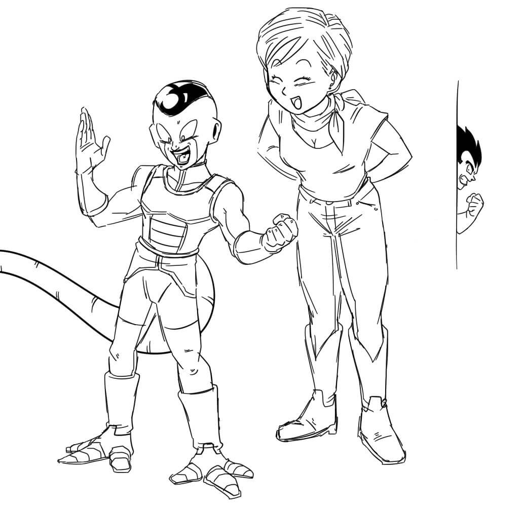 Menggambar Frieza dan Bulma