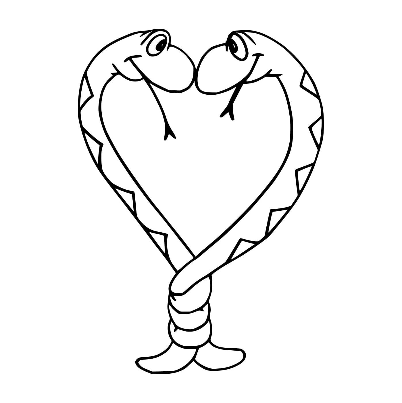 Dua Ular Membentuk Hati