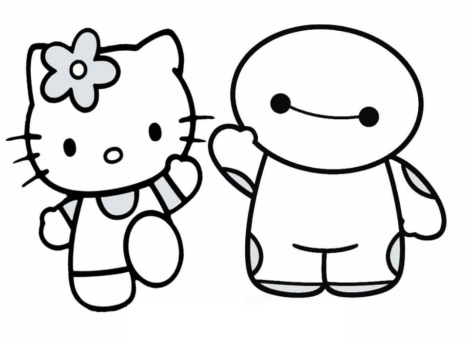 Hello Kitty dan Baymax Yang Mudah