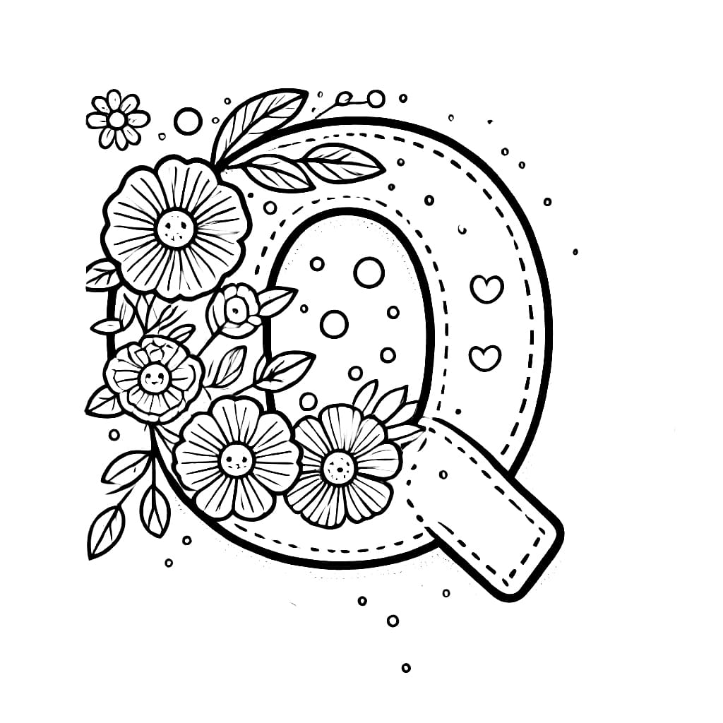 Huruf Q dengan bunga