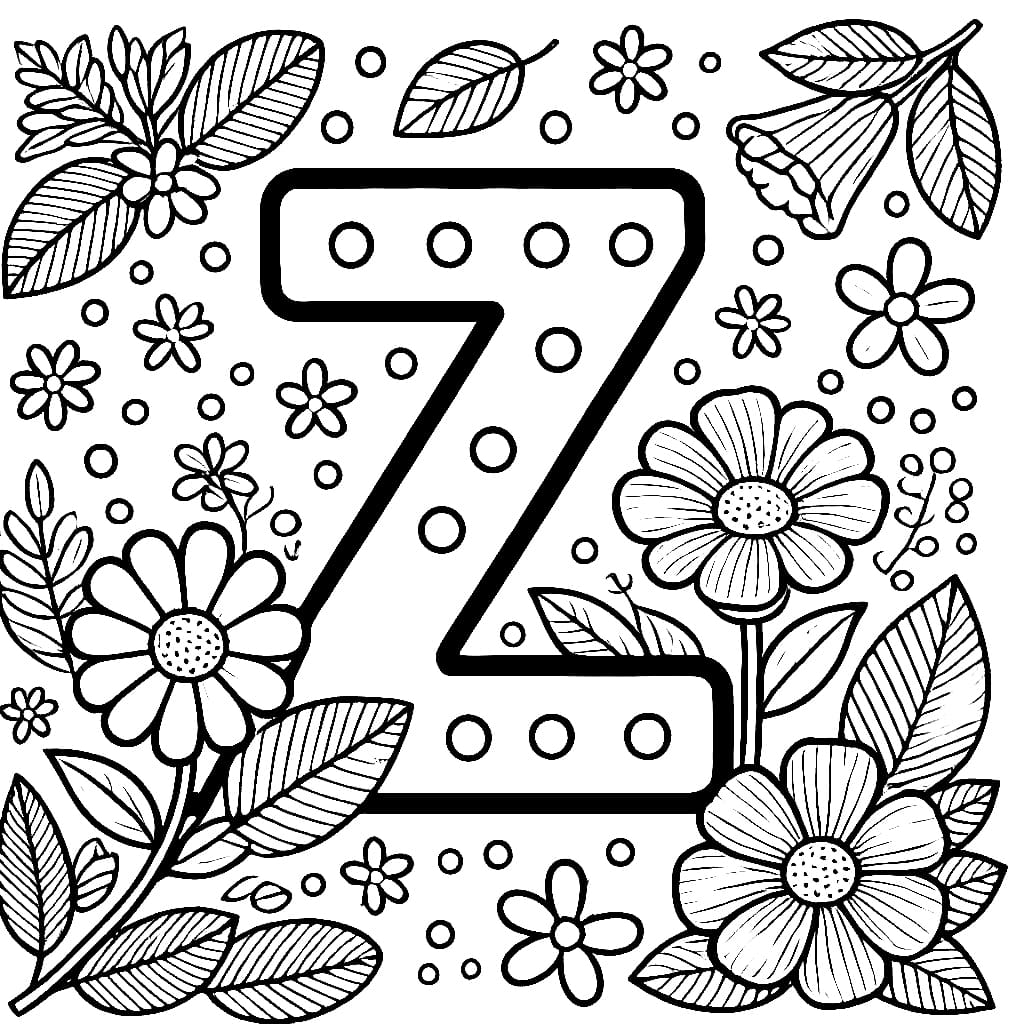 Huruf Z dengan bunga