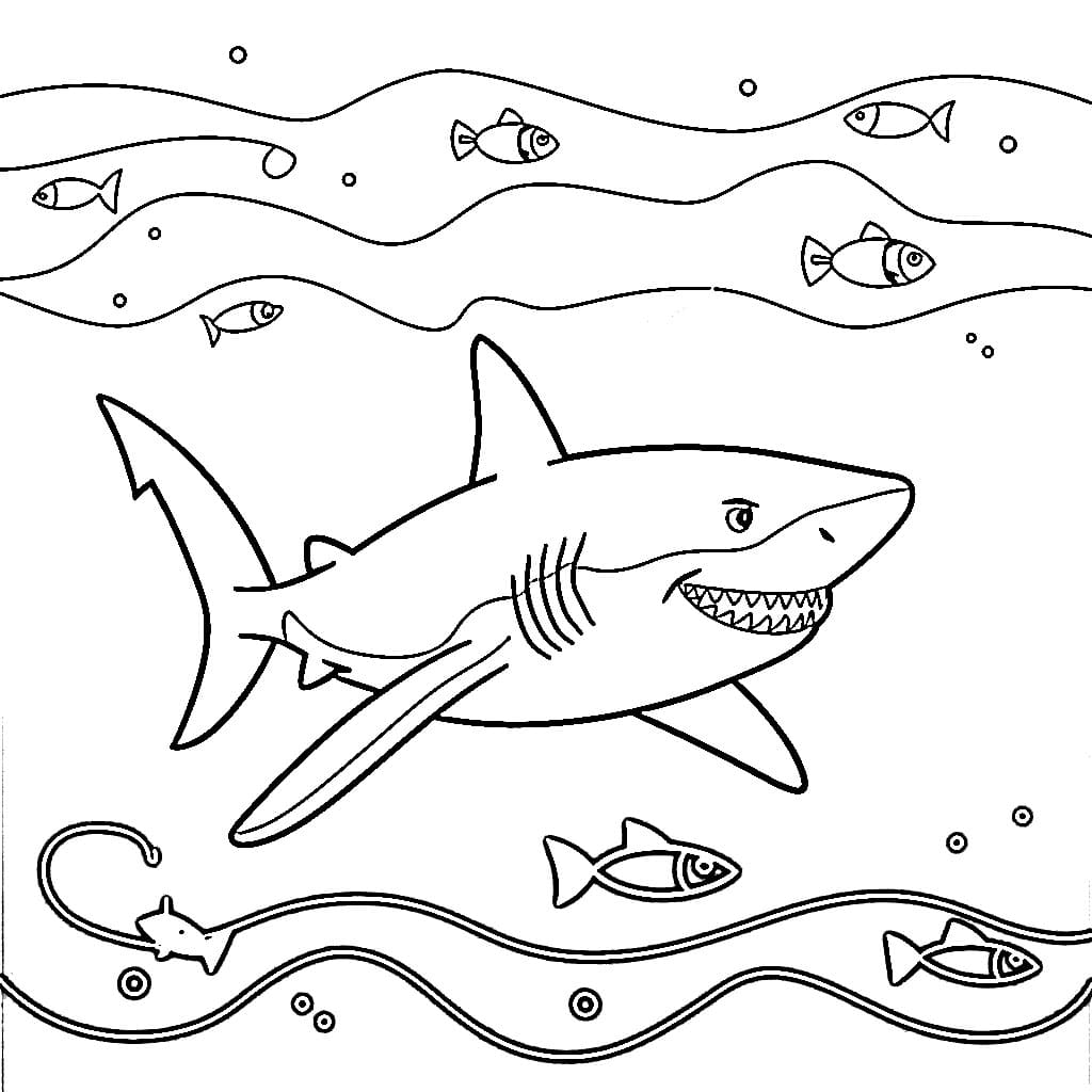 Kartun hiu tersenyum