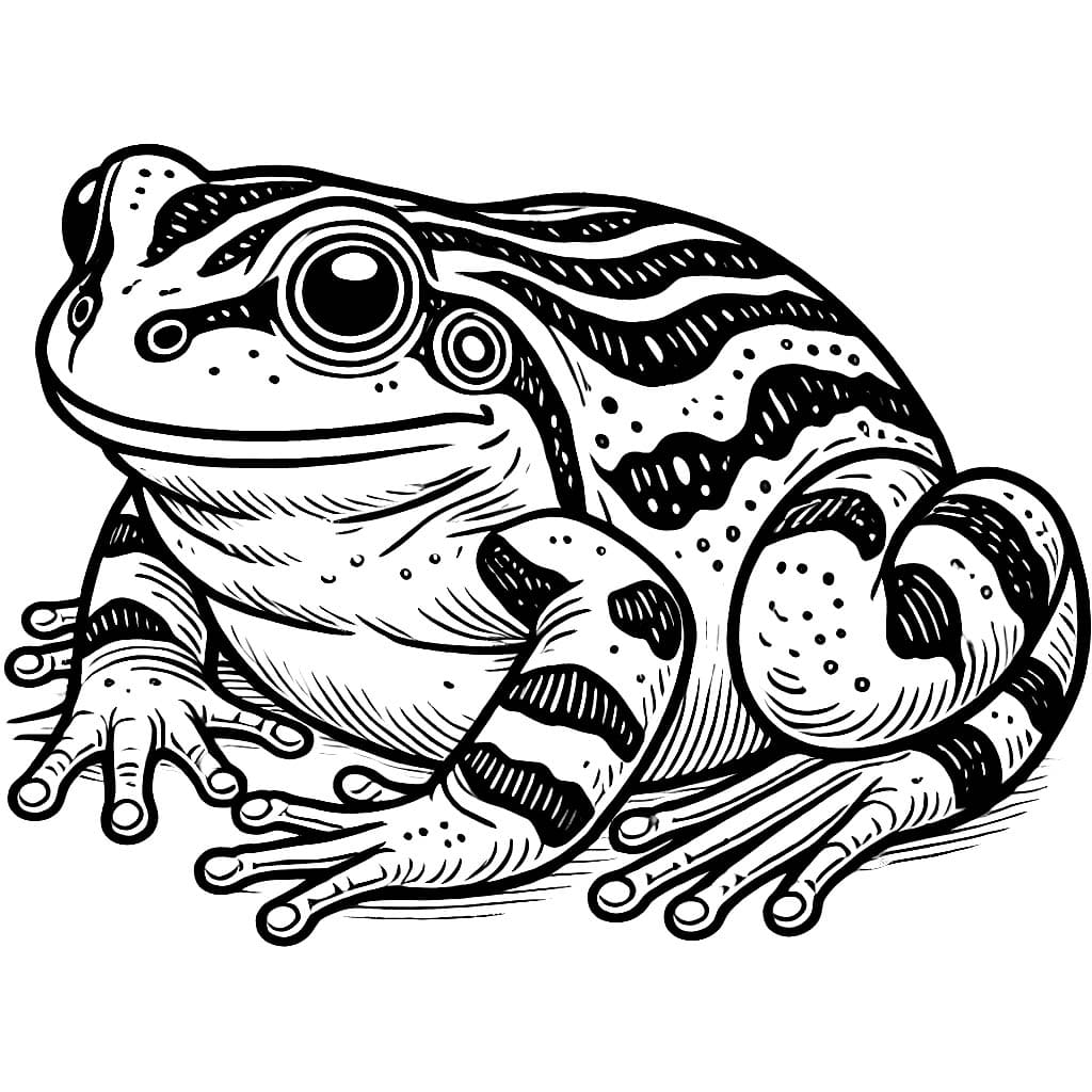 Kodok Banteng Bergaris Realistis