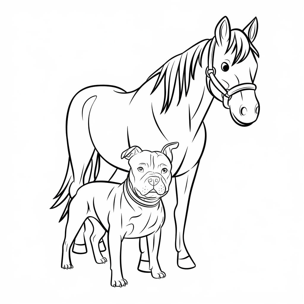 Kuda dan Anjing Pitbull