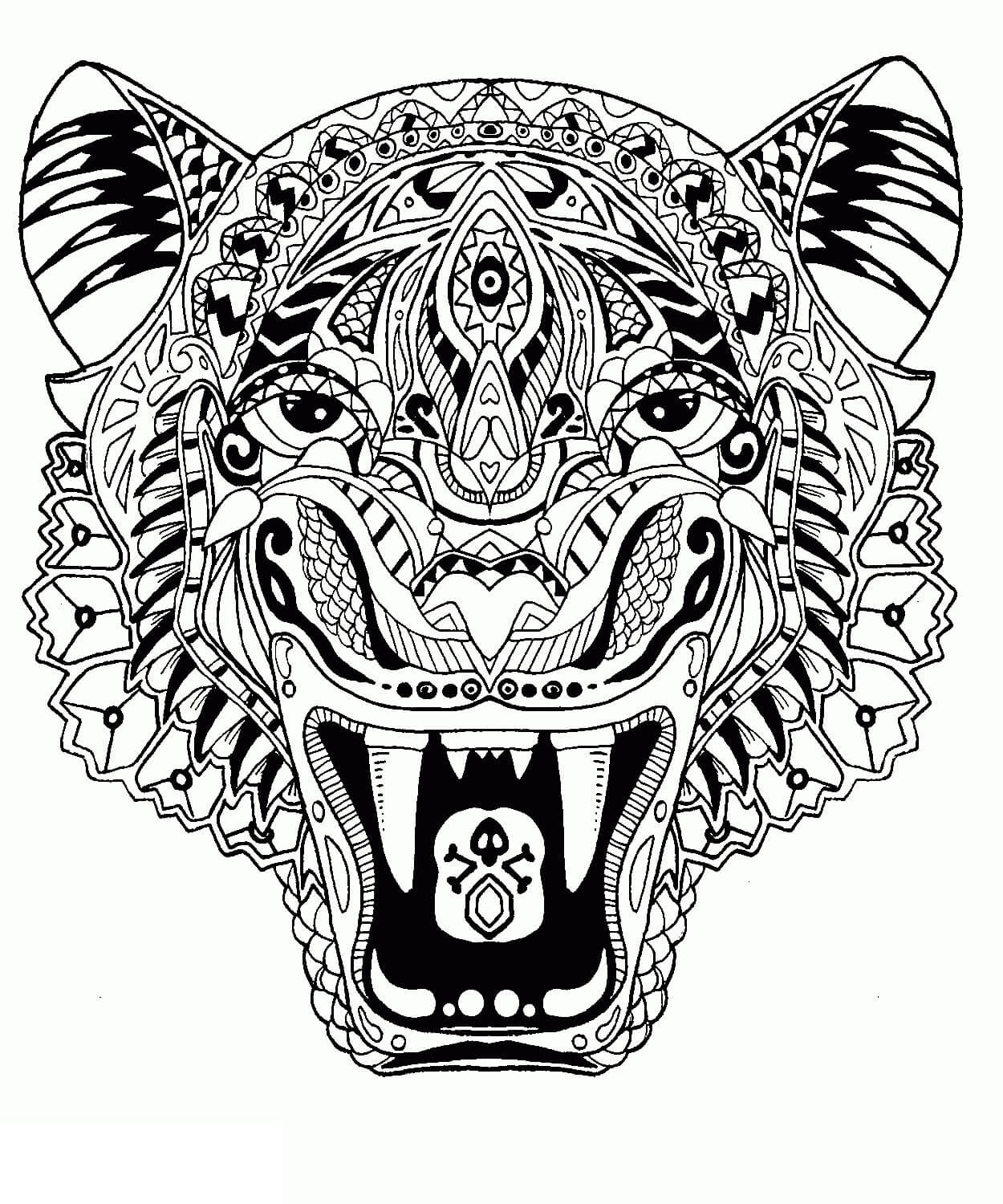 Mandala Harimau Kepala Liar