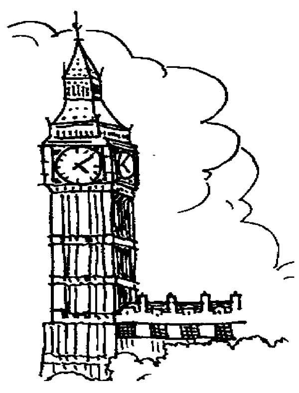 Menggambar Menara Jam London