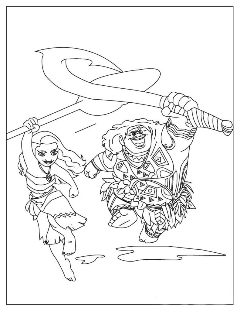 Moana dan Maui Berlari