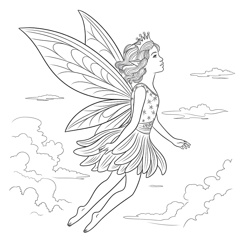 Peri dengan mahkota di langit