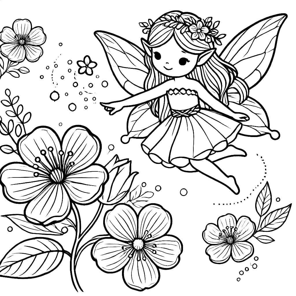 Peri Kecil dengan bunga