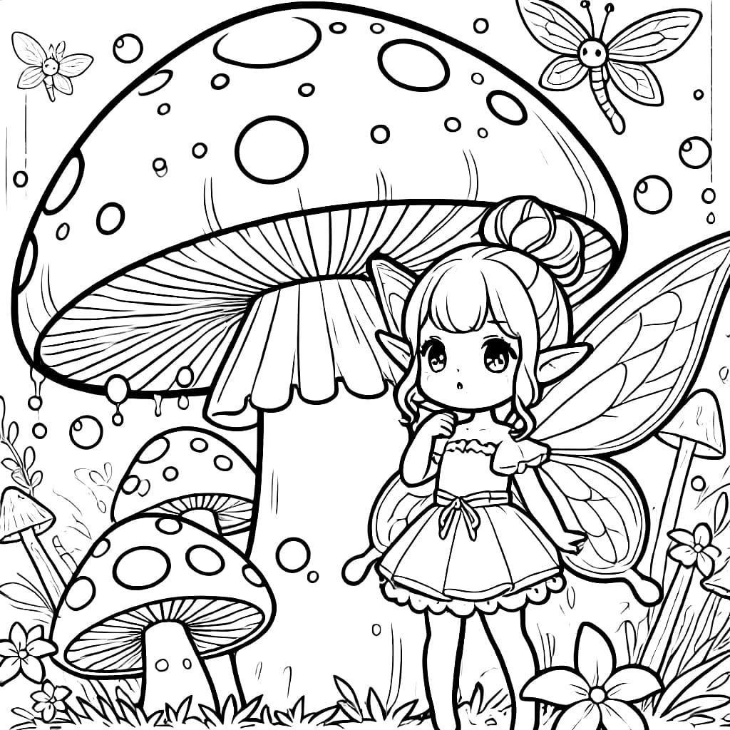 Peri Kecil dengan jamur