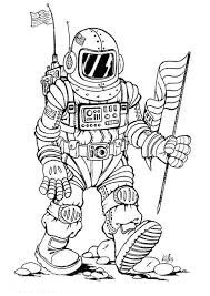 Para Astronot Memegang Bendera