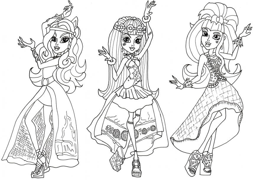 Tiga Monsters High menari