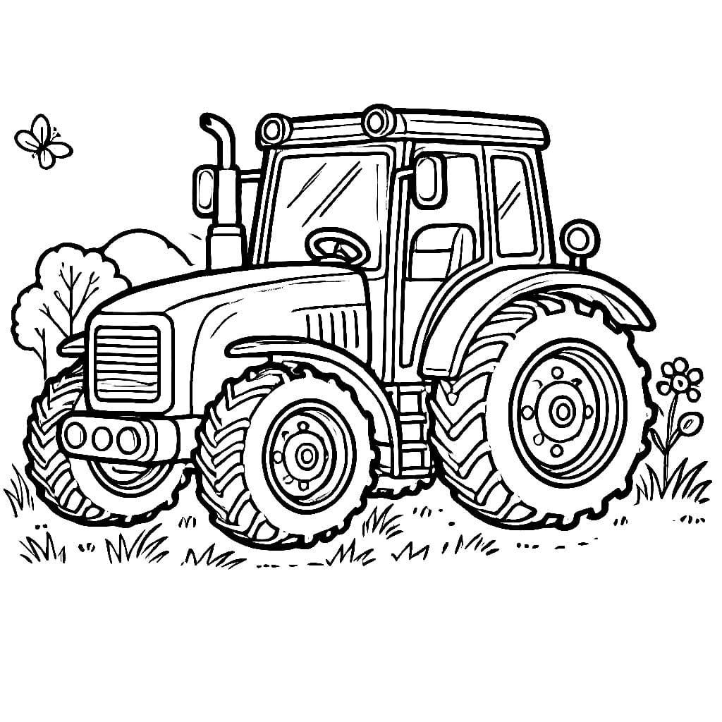 Traktor di tengah halaman