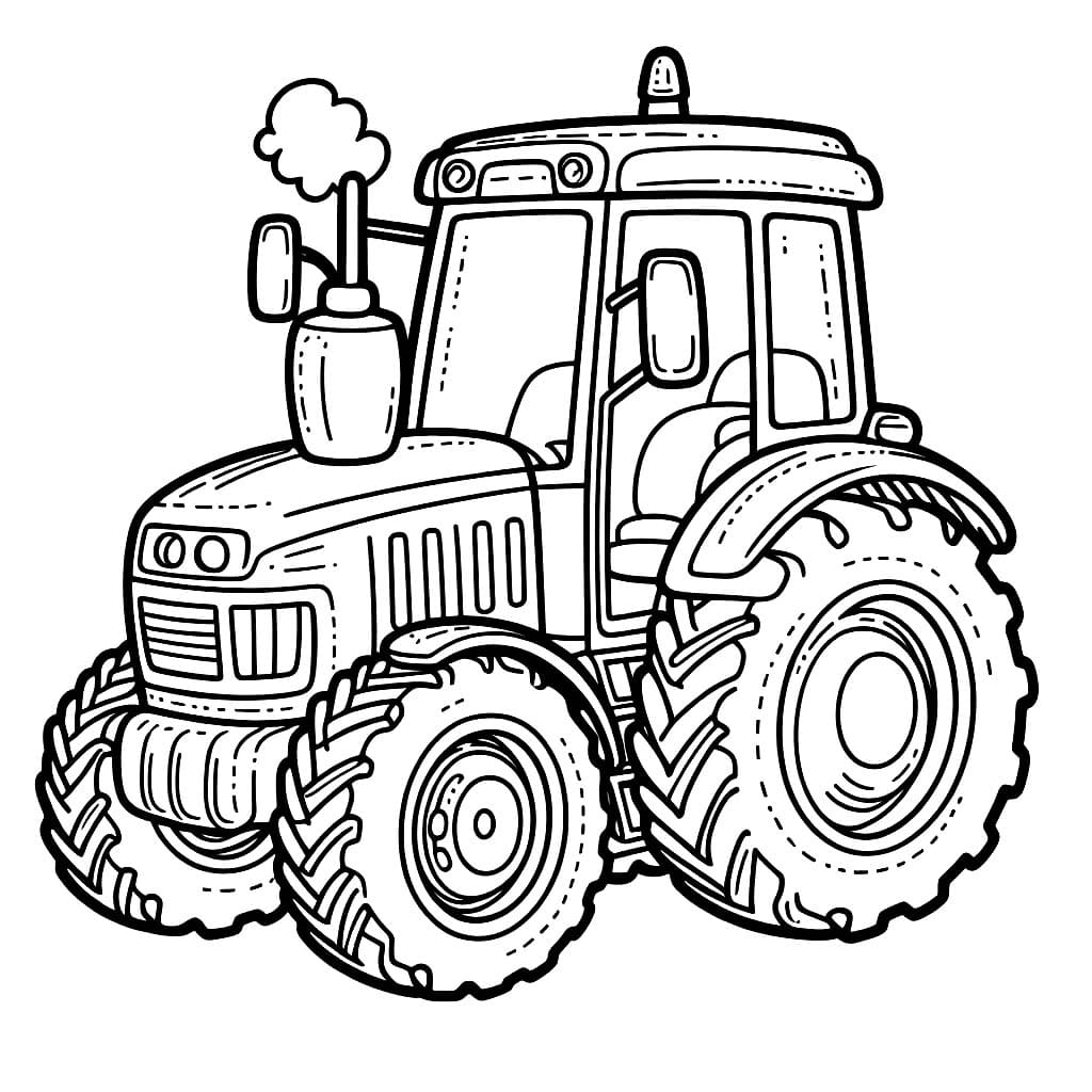 Traktor mengeluarkan asap