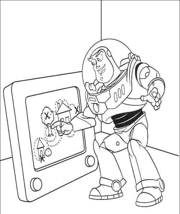 Baz Lightyear dengan Tablet