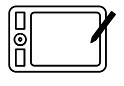 Menggambar Tablet dengan Pena Hitam