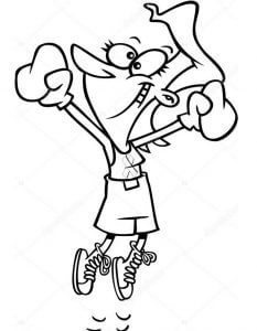 Tinju Pemain Tampilkan Melompat