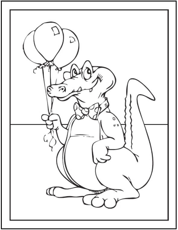 Buaya Memegang Balon