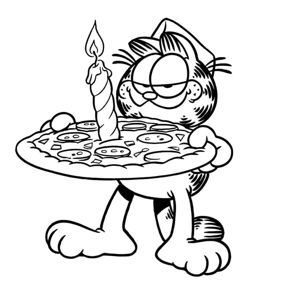 Kartun Kucing Makan Pizza