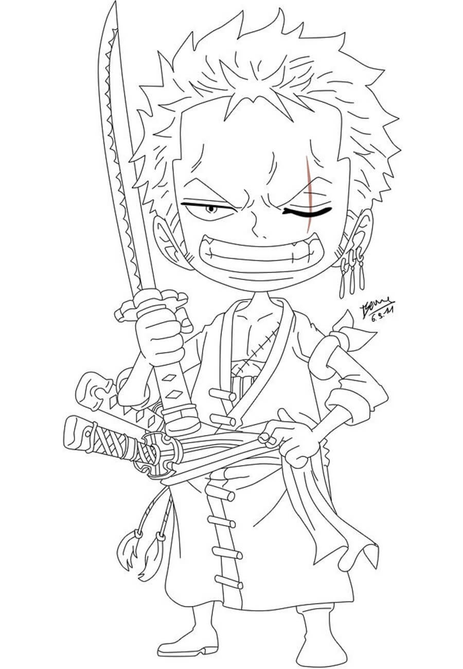 Chibi Zoro Memegang Pedang