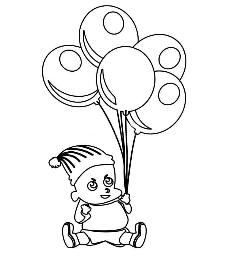 Bayi Lucu dengan Balon