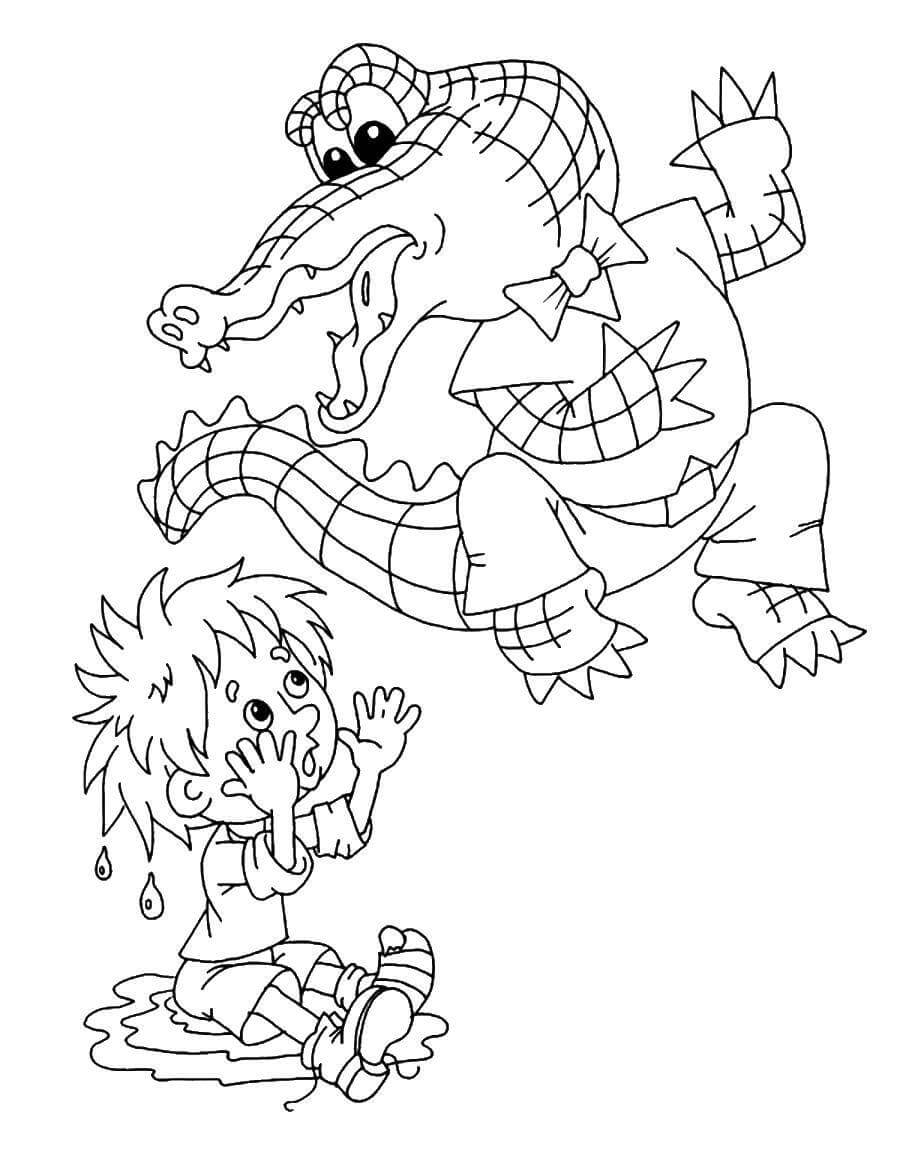 Kartun Buaya dan Anak Laki-Laki