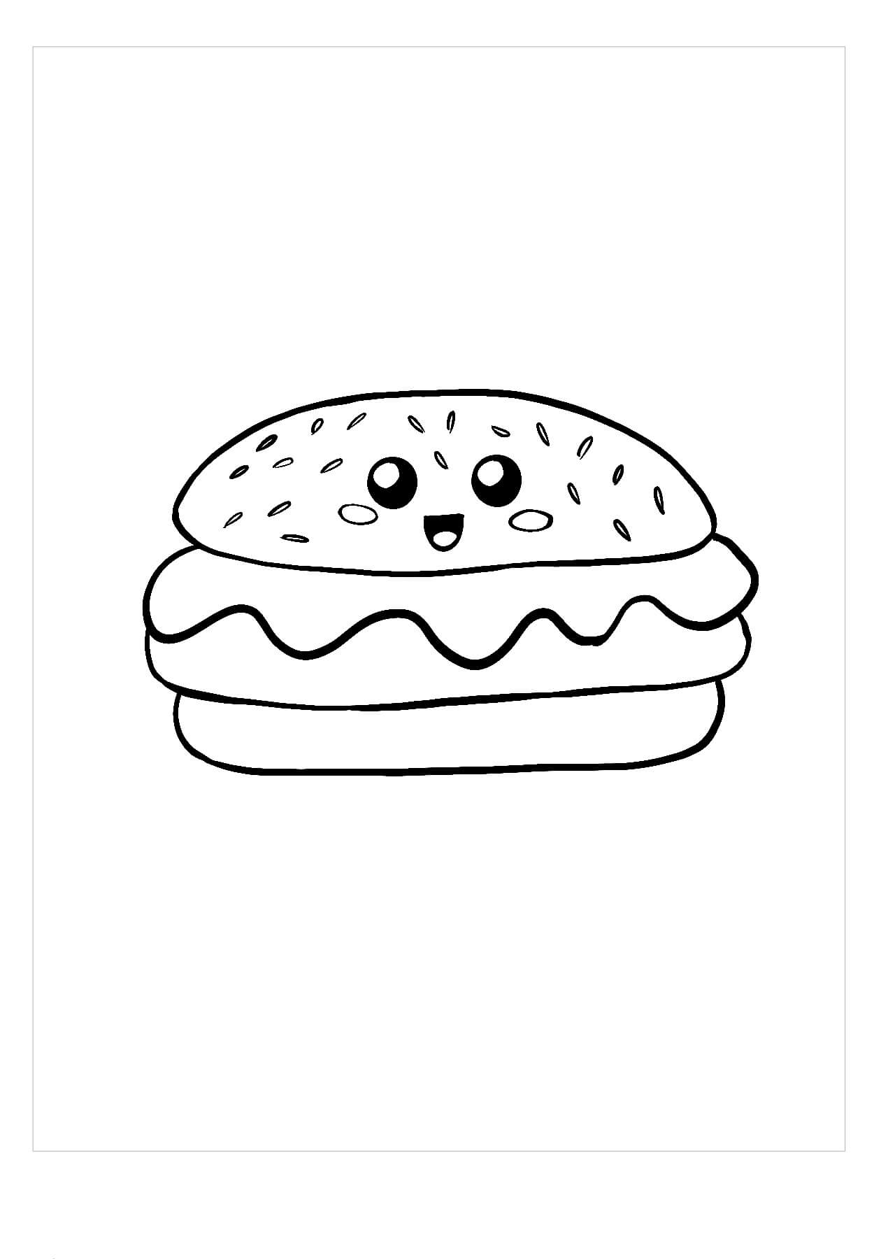 Kawaii Hamburger Tersenyum