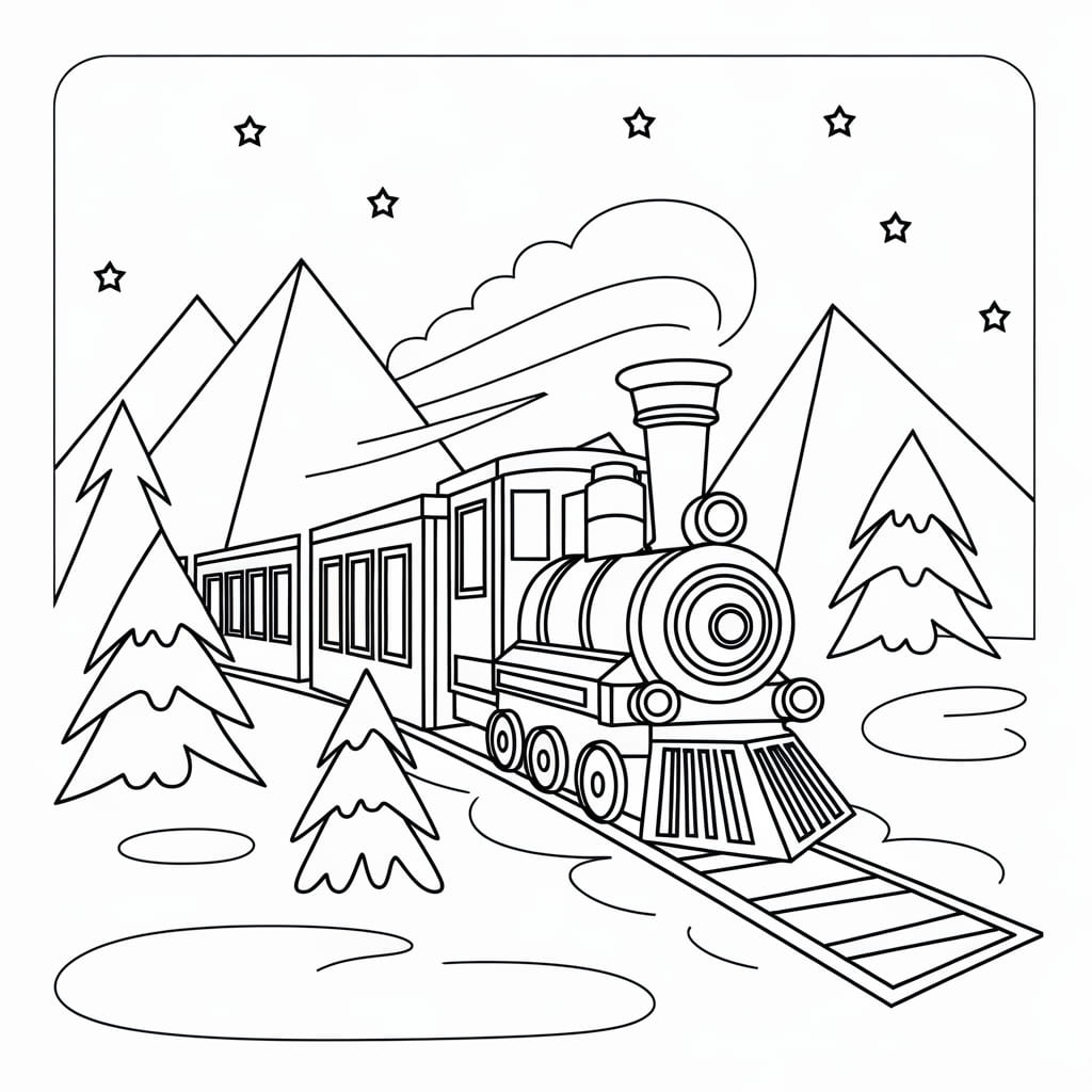 Kereta api dan bintang malam