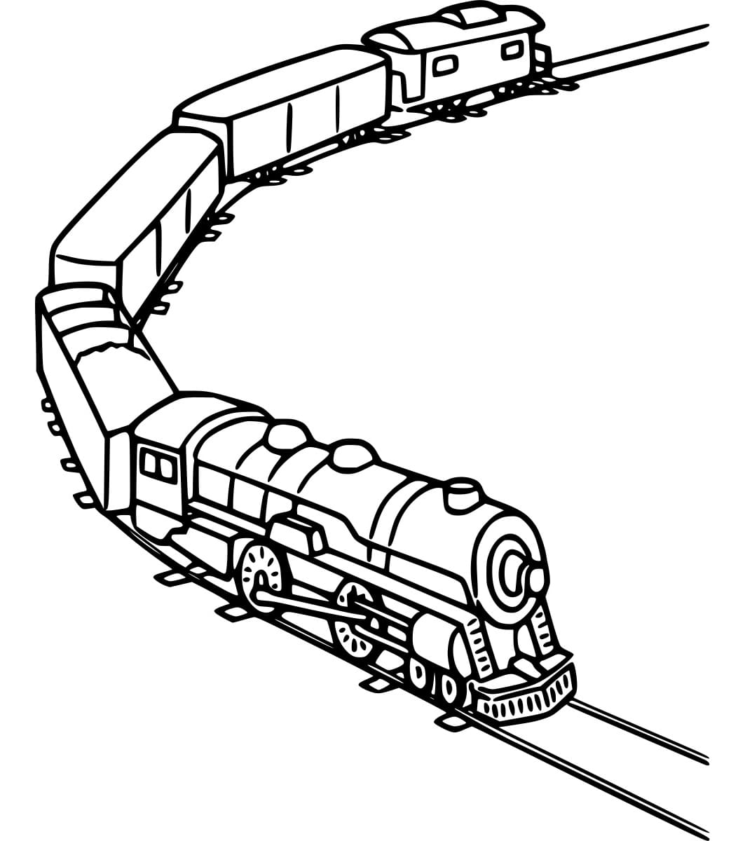 Kereta Api Panjang di Rel Kereta Api