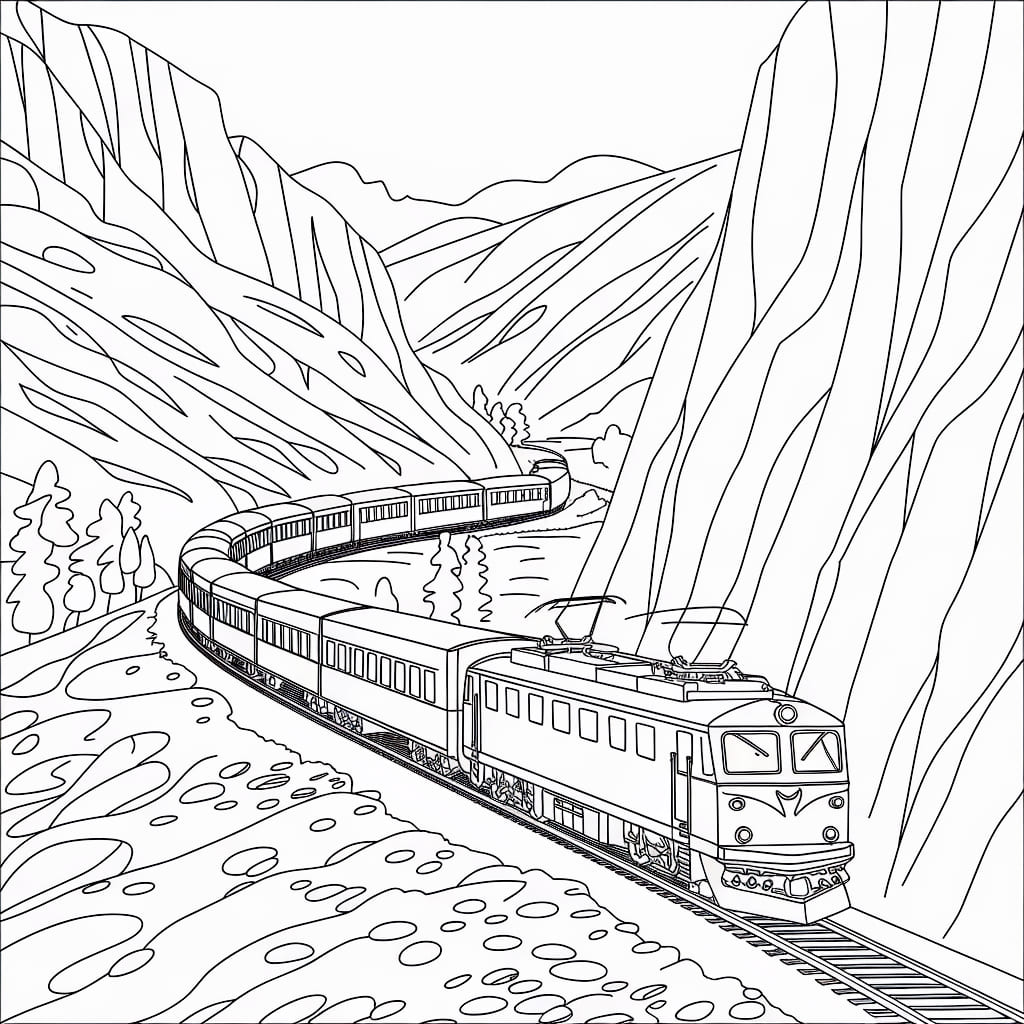 Kereta melintasi lembah