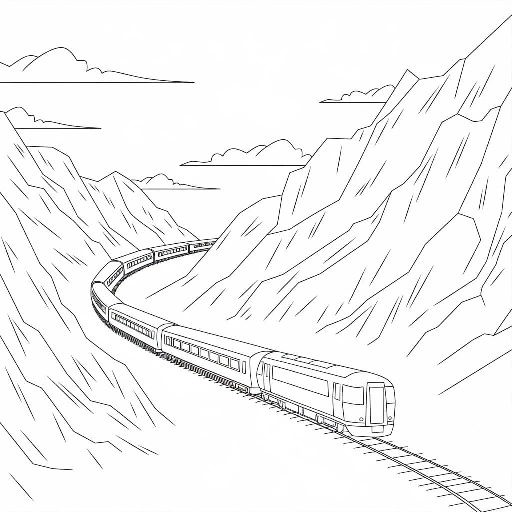 Kereta sederhana dan gunung