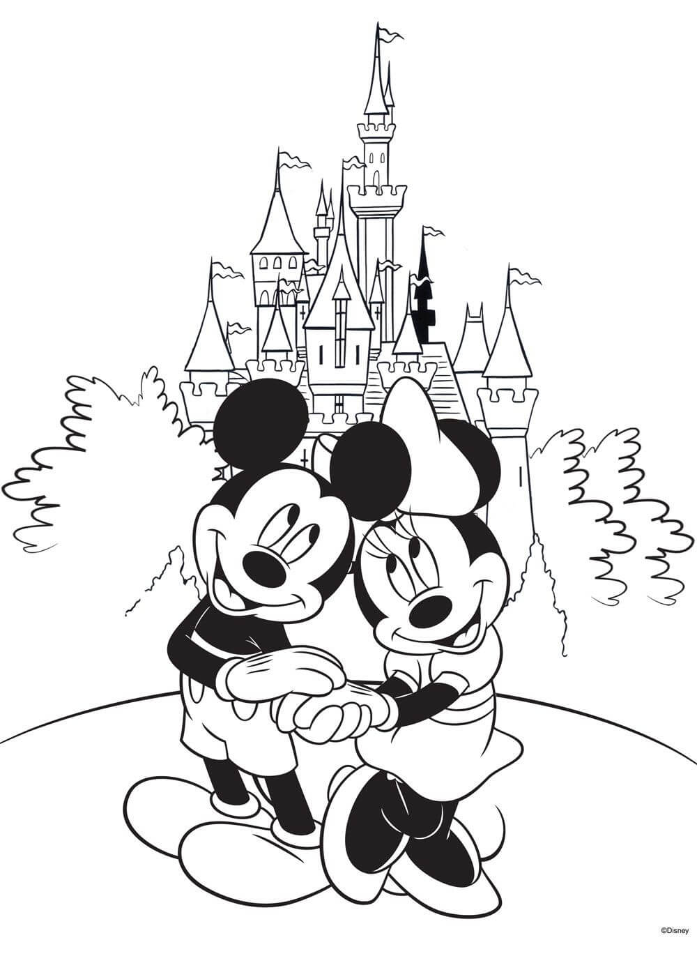 Mickey dan Minnie Lucu Di Depan Kastil