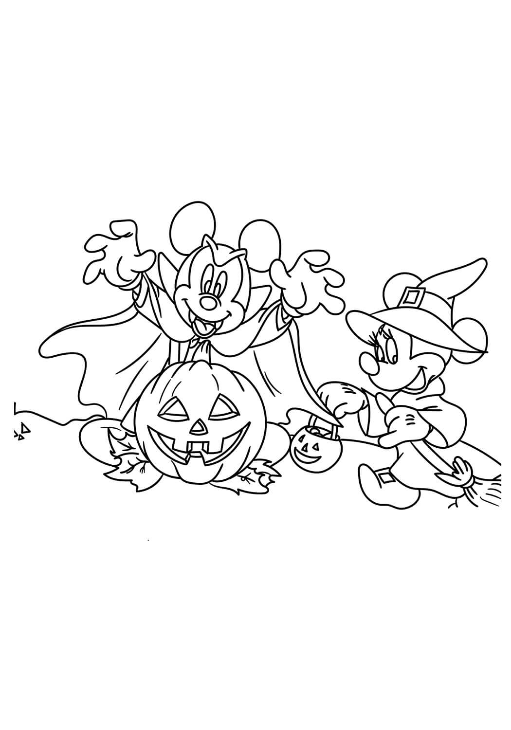 Mickey dan Minnie Mouse Halloween