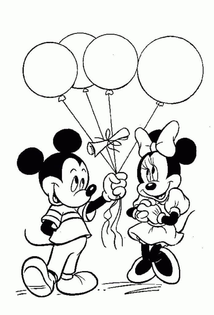 Mickey memberi Minnie Balon