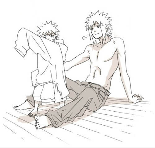 Minato dan Naruto Bahagia