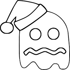 Hantu Pacman dengan Topi Santa