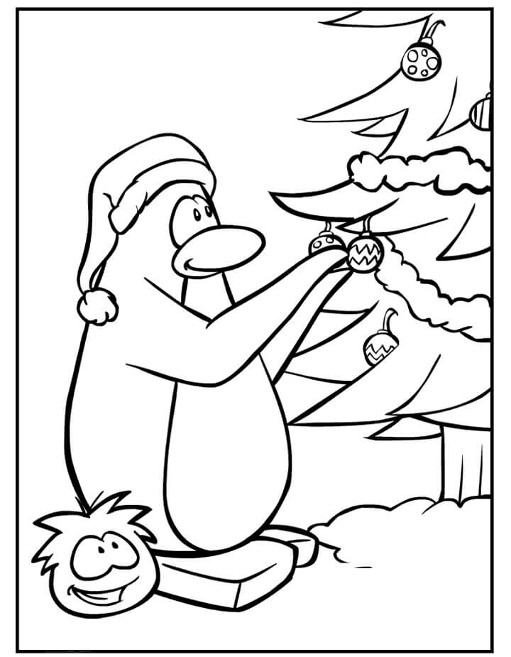 Penguin dan Pohon Natal