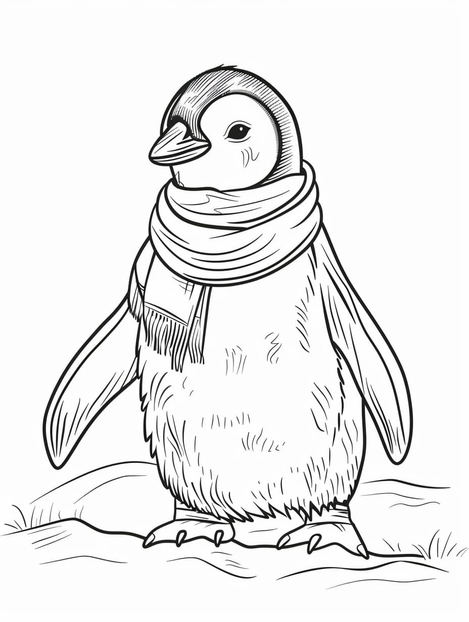 Penguin Asli Mengenakan Syal