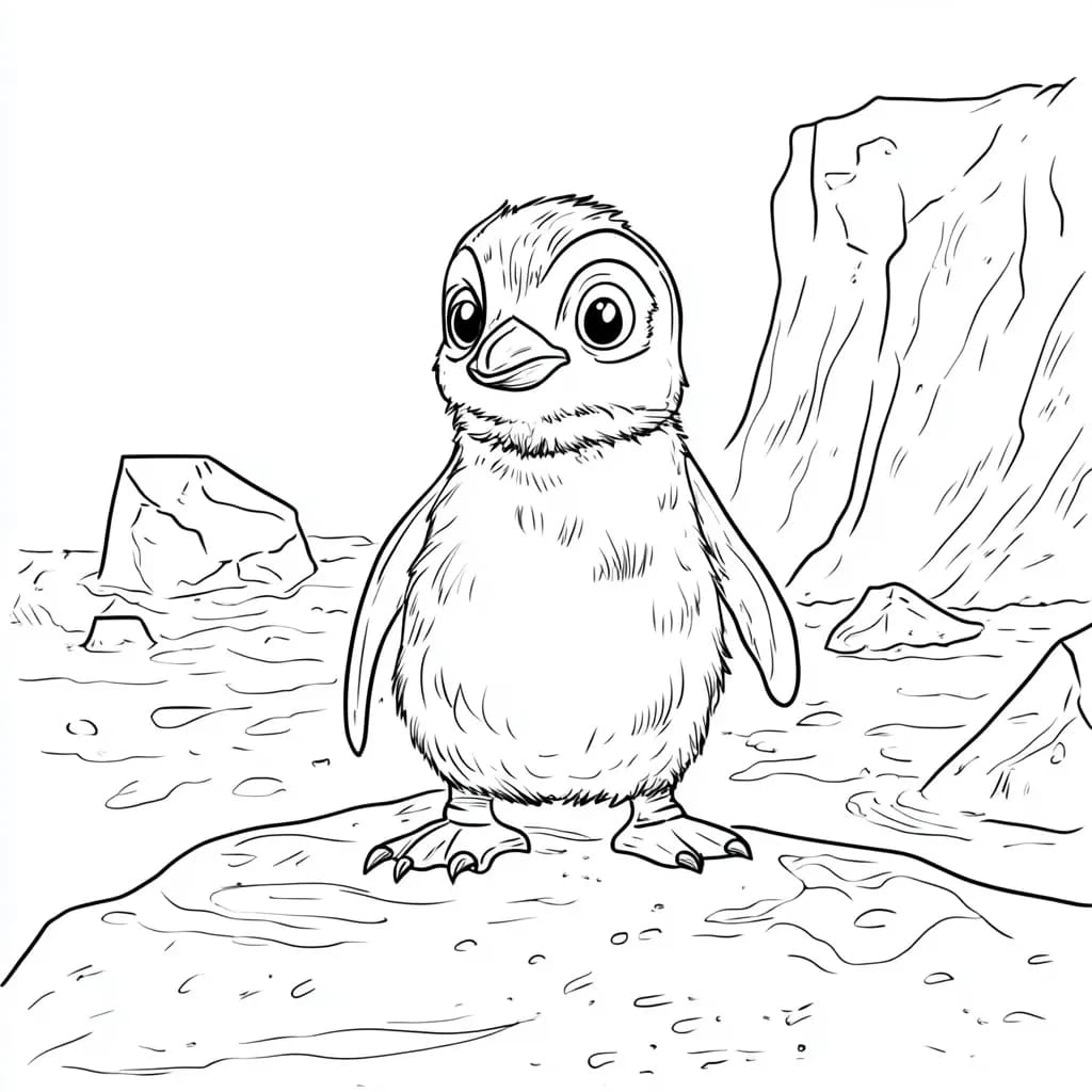 Penguin Kecil di Atas Es