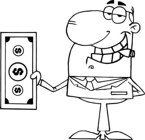 Pengusaha Memegang Dolar Besar