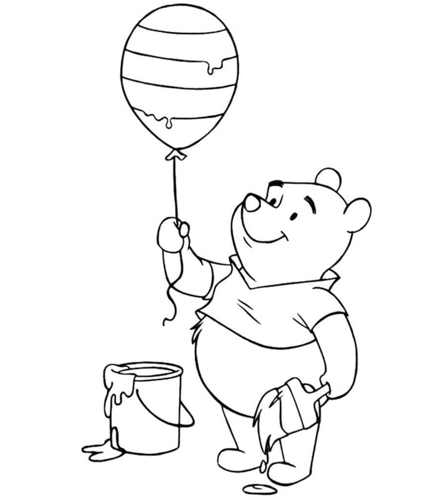 Pooh Bear Memegang Balon