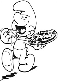 Smurf Makan Pizza