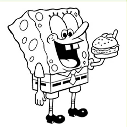 SpongeBob memegang Burger