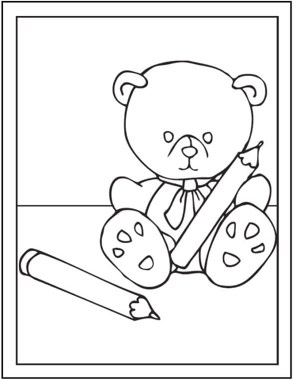 Boneka Beruang dengan Pensil