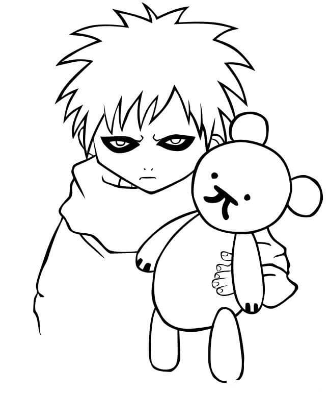 Gaara Memegang Boneka Beruang